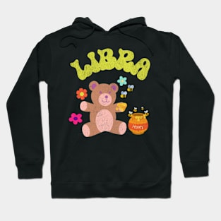 Vintage Libra Teddy Bear Zodiac Sign Astrology Birthday Hoodie